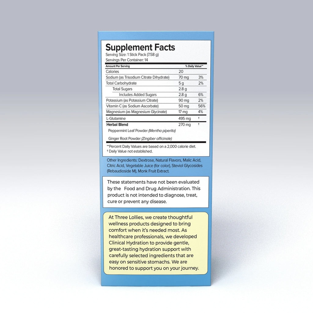 Clinical Hydration 14 Packets - supplement facts panel
