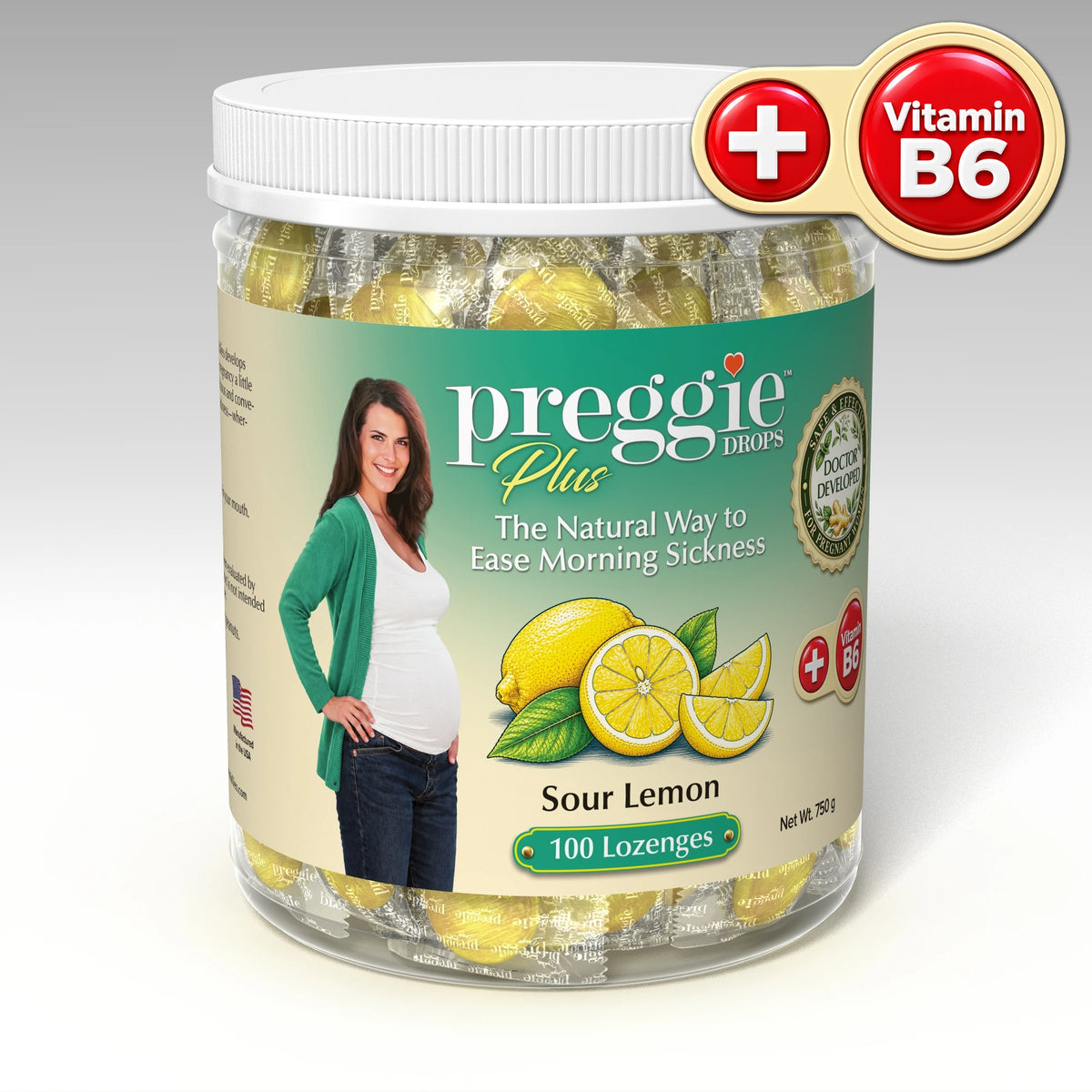 Preggie Drops Plus Sour Lemon