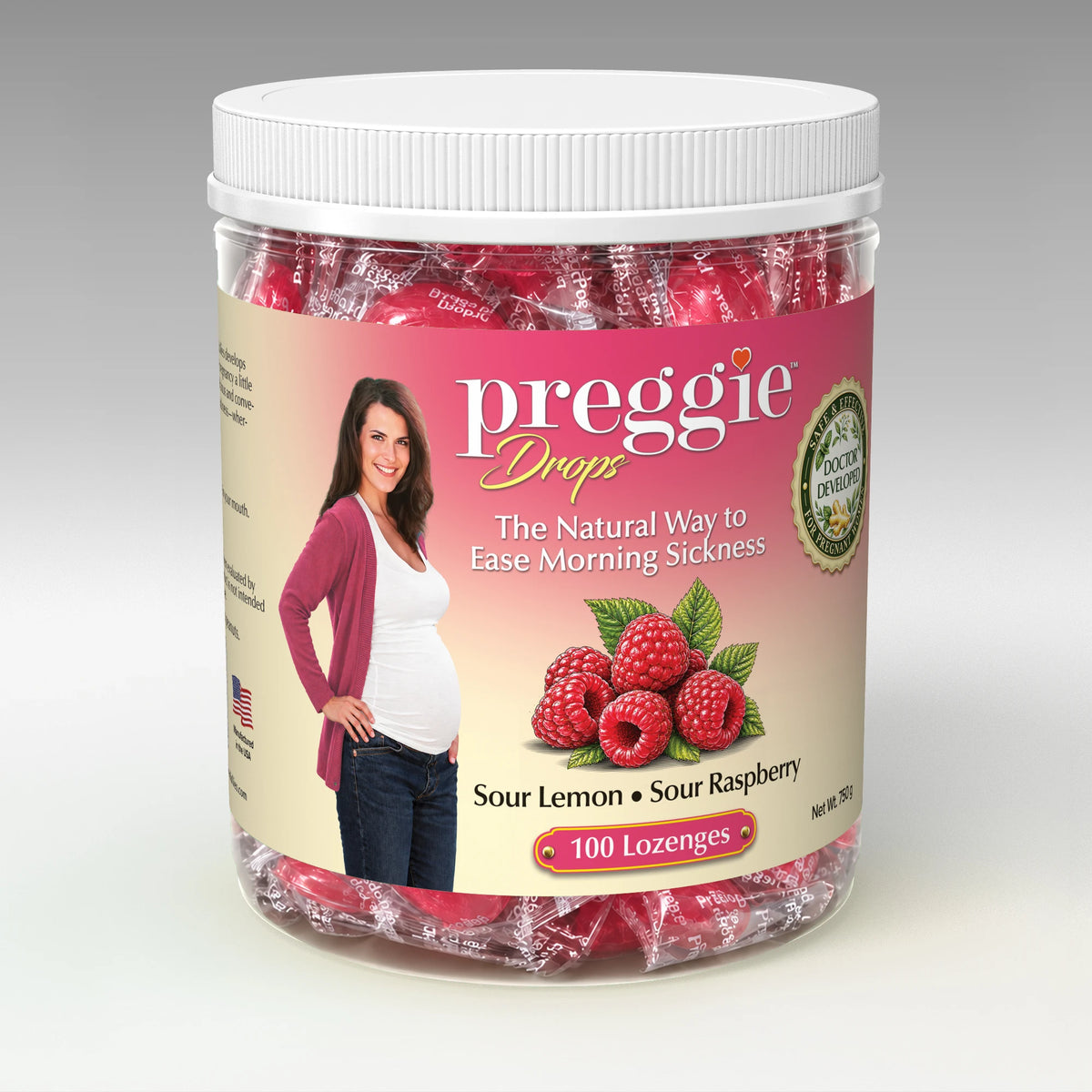 Preggie 100 Sour Raspberry - front
