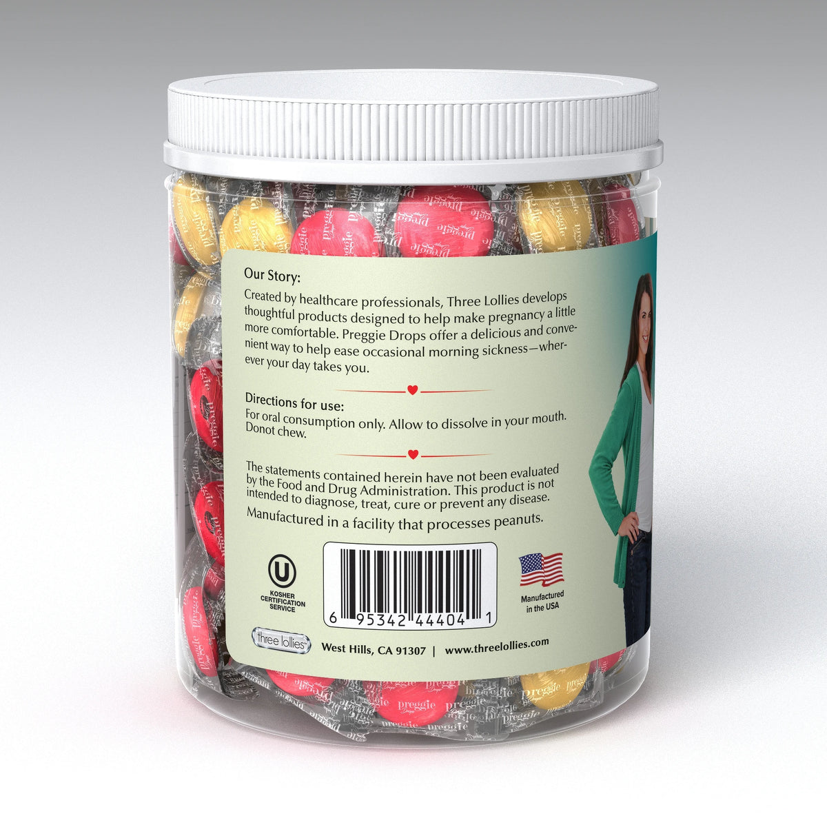 Preggie 100 Plus - directions and barcode panel