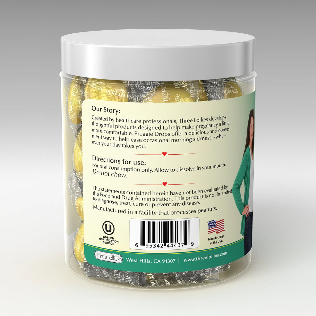 Preggie 32 Sour Lemon Plus - directions and barcode panel