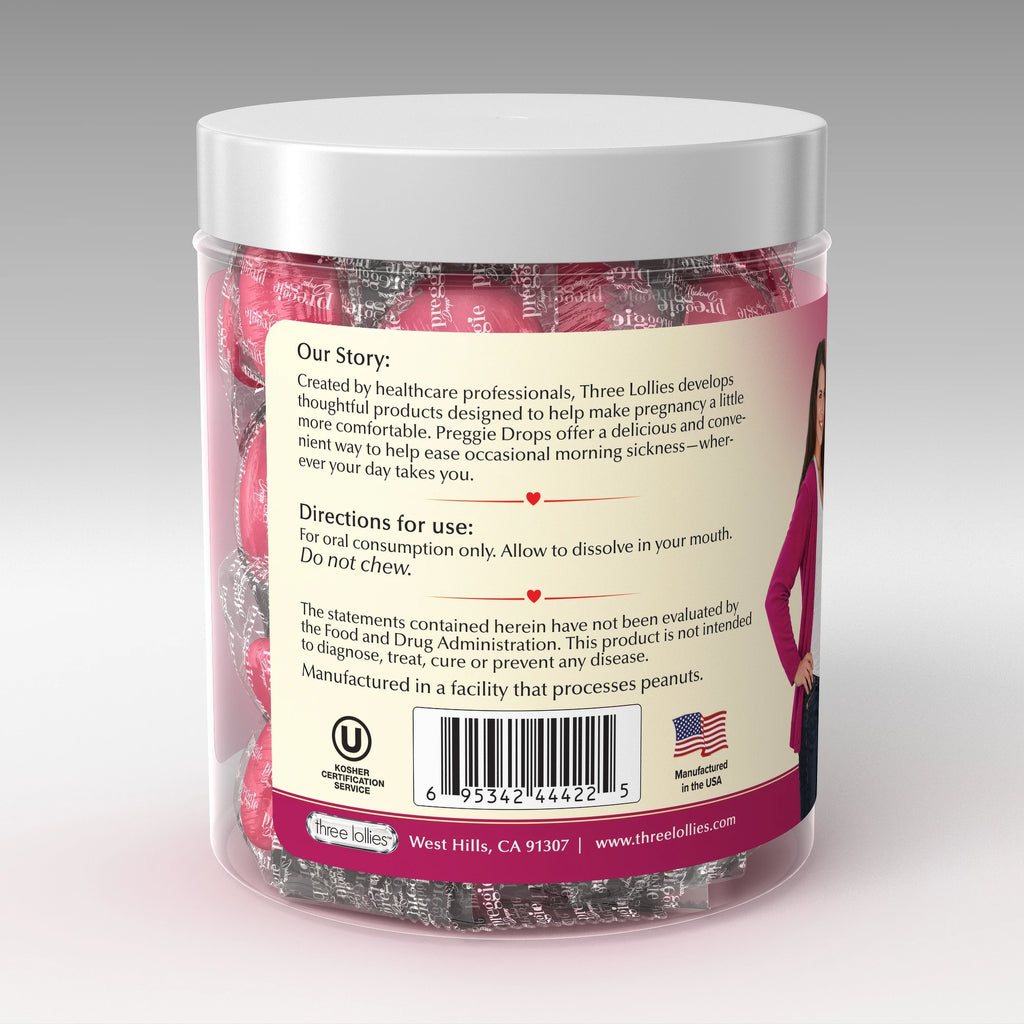 Preggie 32 Sour Raspberry Plus - directions and barcode panel
