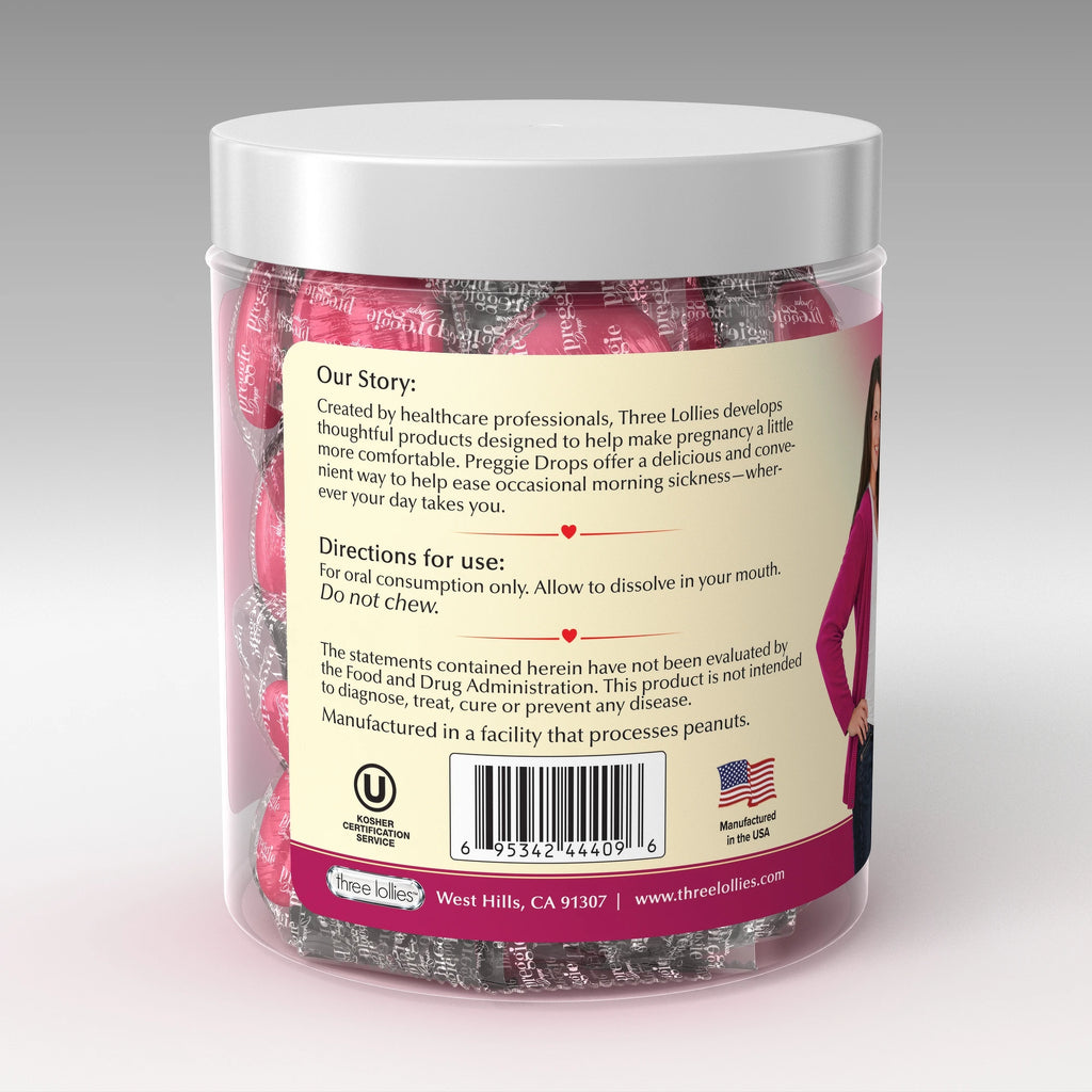 Preggie 32 Sour Raspberry - directions and barcode panel