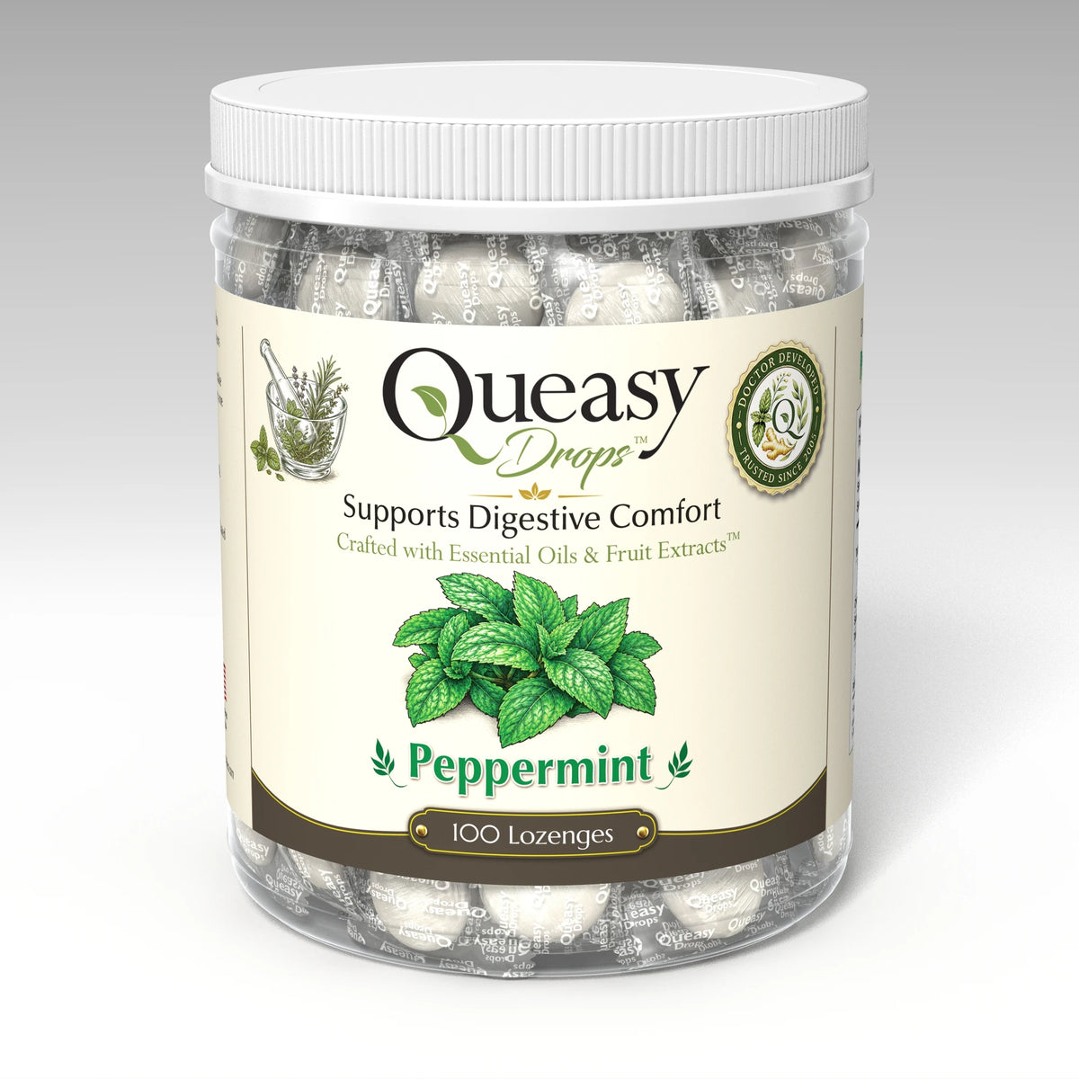 Queasy 100 Peppermint - front