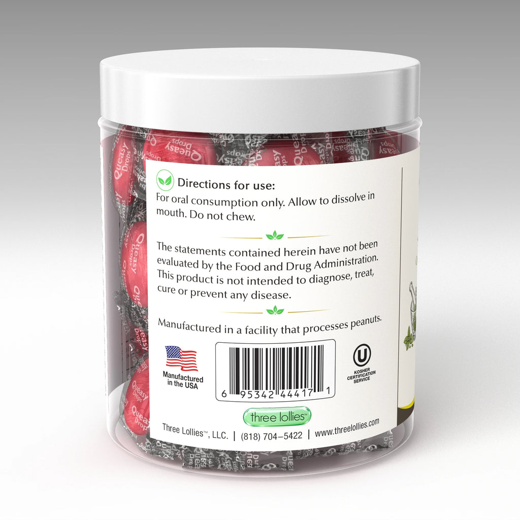 Queasy 32 Sour Raspberry - directions and barcode panel