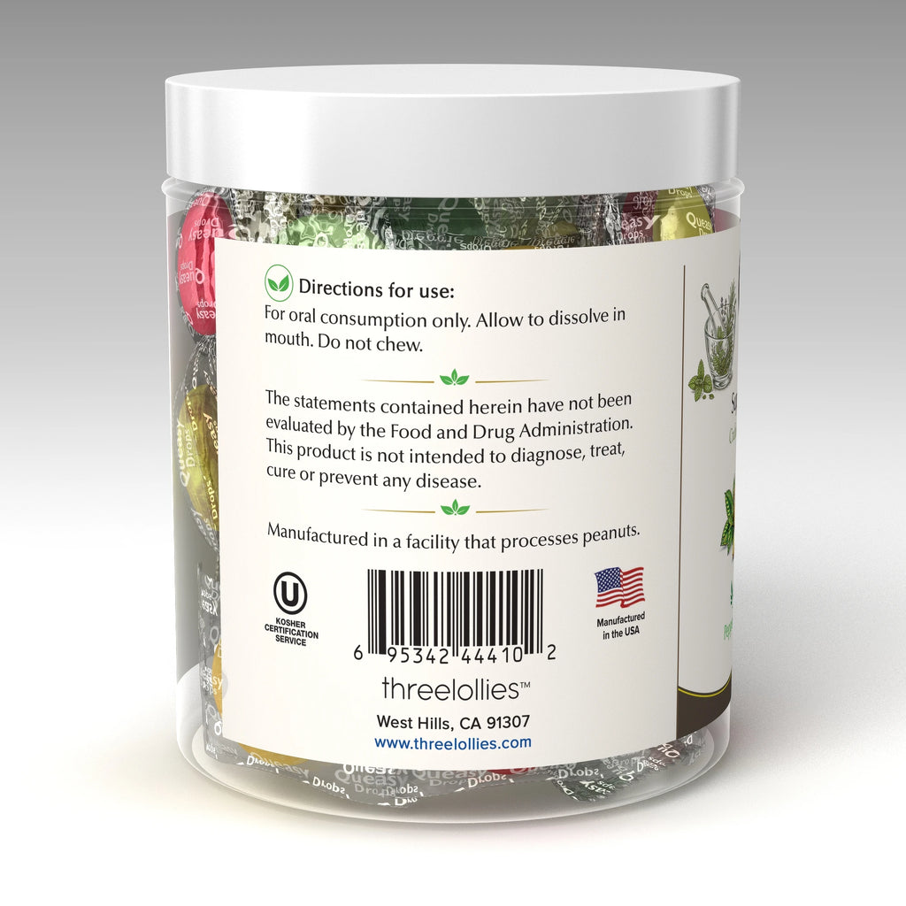 Queasy 32 Variety - directions and barcode panel