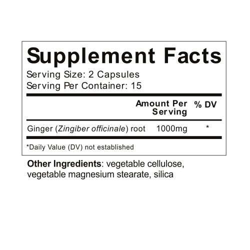 Supplement Facts Preggie Queasy Naturals