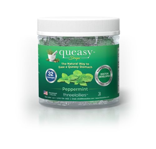 Queasy Drops Peppermint Front (32pc)