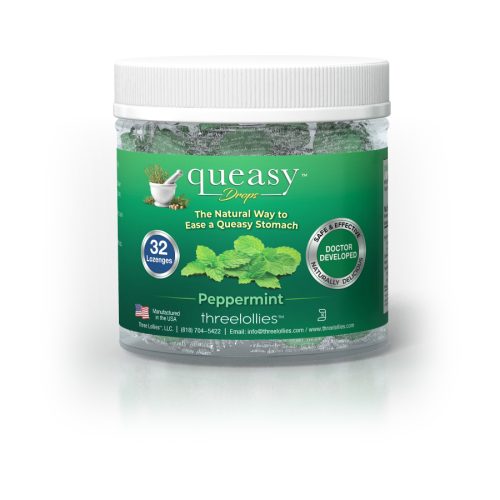 Queasy Drops Peppermint Front (32pc)